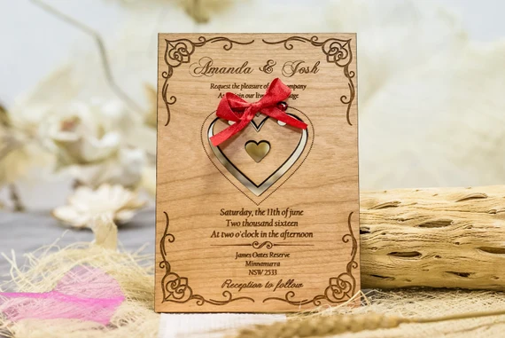 Tarjetas e Invitaciones Personalizadas - Madera